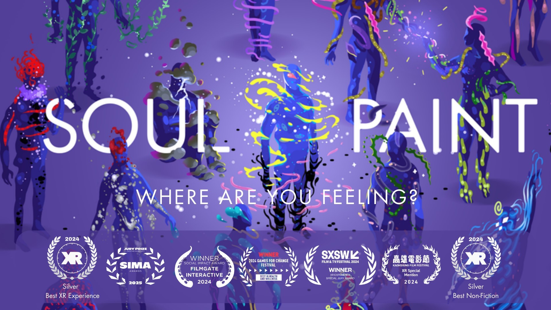Soul Paint, Where are you feeling? Figuren vol kleur zweven door de ruimte, met prijzen van onder meer SXSW